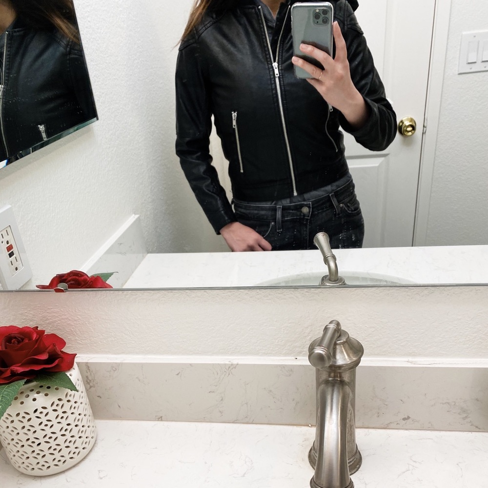 H&M Black Faux Leather Jacket